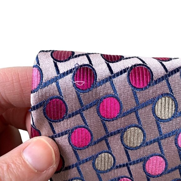 Tino Cosma Pink Geometric Tie Made in Italy - Picture 5 of 8